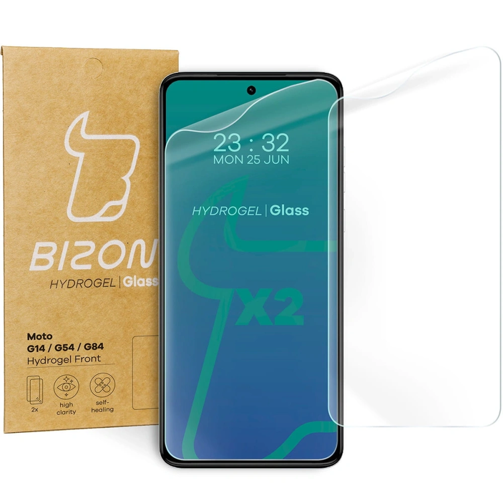 Wholesale Bizon Glass Hydrogel Front Motorola Moto G14 / G54 / G55 / G84 [2 PACK] - BIZ8588 - {ean13} - Hurt