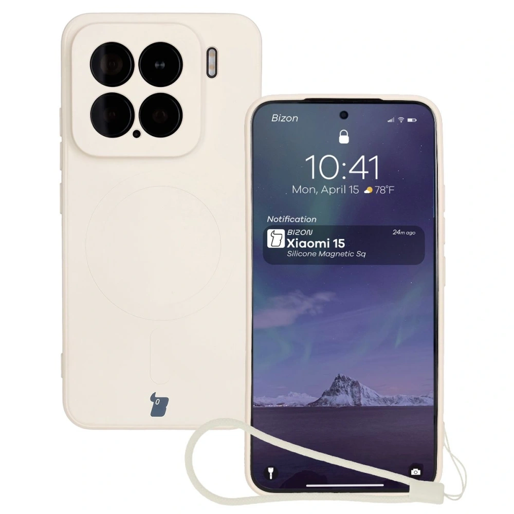 Hurtownia GSM - Bizon Case Silicone Magnetic Sq Xiaomi 15 bej - BIZ8591 - {ean13} - Hurt
