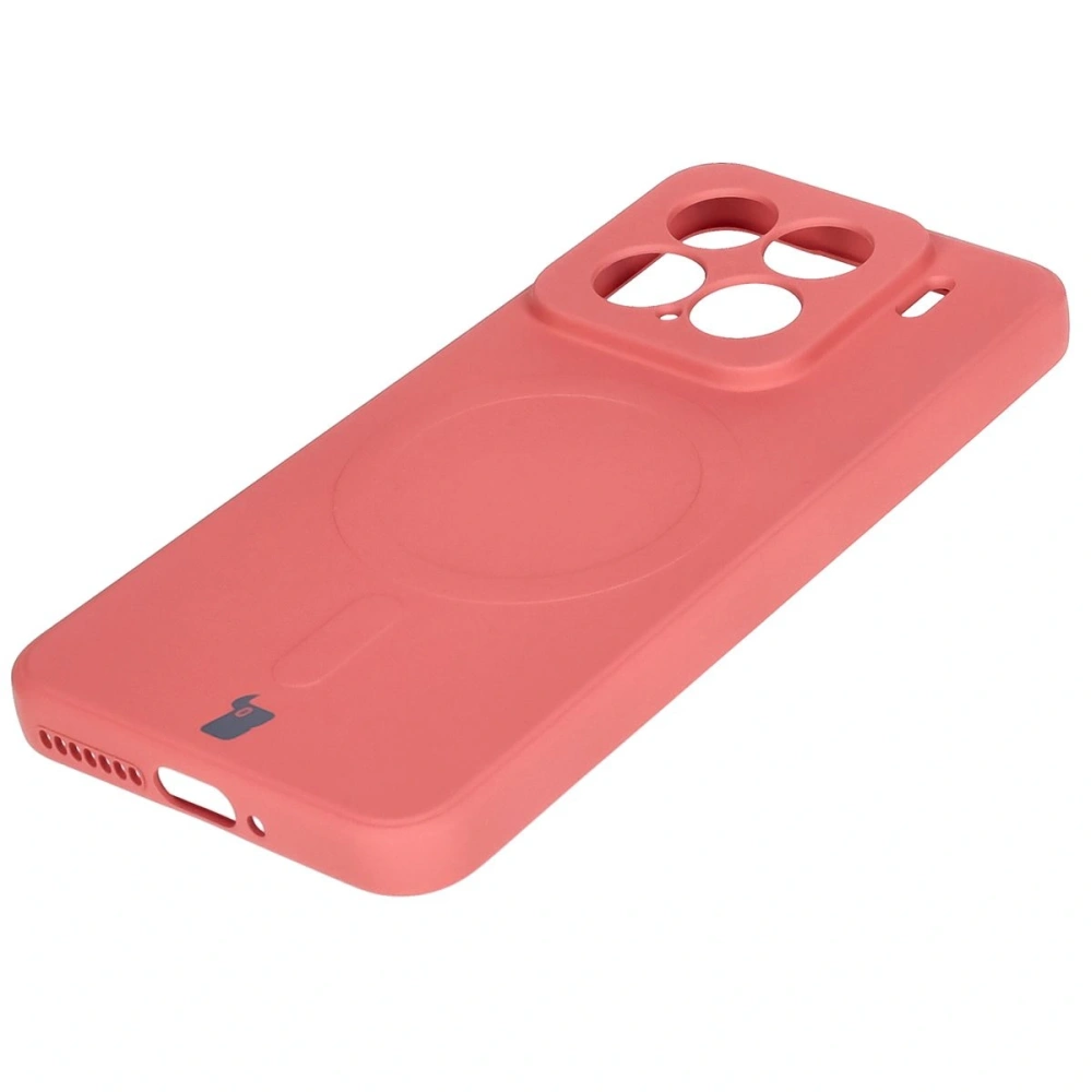Hurtownia GSM - Silikonový obal s magnetickým kroužkem Bizon Case Silicone Magnetic Sq pro Xiaomi 15 v barvě špinavě růžové - BIZ8592 - {ean13} - Hurt