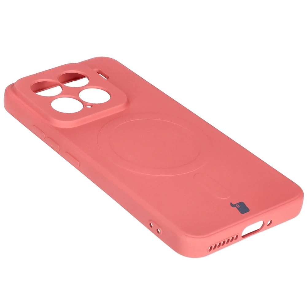 Hurtownia GSM - Silikonový obal s magnetickým kroužkem Bizon Case Silicone Magnetic Sq pro Xiaomi 15 v barvě špinavě růžové - BIZ8592 - {ean13} - Hurt