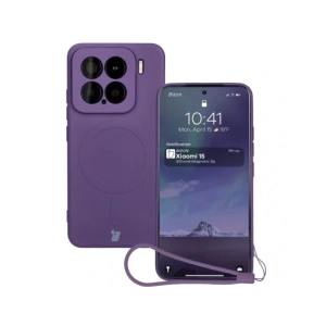 Hurtownia GSM - Bizon Case Silicone Magnetic Sq Xiaomi 15 prună - BIZ8593 - {ean13} - Hurt