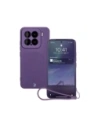 Silikonowe etui z pierścieniem magnetycznym Bizon Case Silicone Magnetic Sq do Xiaomi 15 śliwkowe