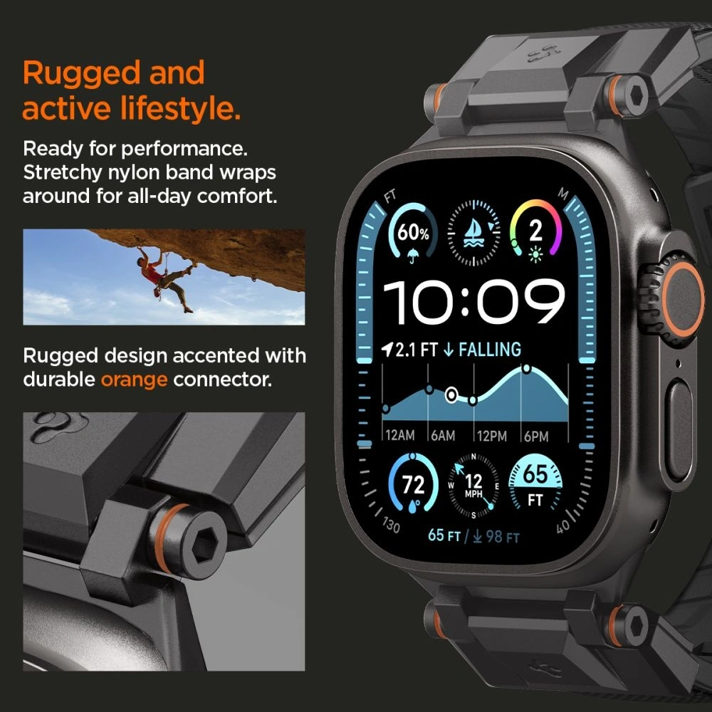 Hurtownia GSM - Spigen DuraPro Armor Apple Watch 6 / 7 / 8 / 9 / 10 / SE / Ultra 1 / 2 44/45/46/49mm Schwarze Edition - SPN16673 - {ean13} - Hurt