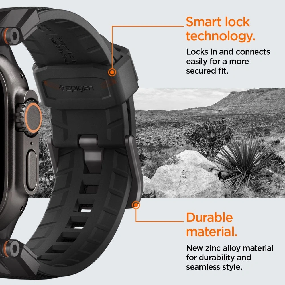 Hurtownia GSM - Spigen DuraPro Armor Apple Watch 6 / 7 / 8 / 9 / 10 / SE / Ultra 1 / 2 44/45/46/49mm Editia Neagră - SPN16673 - {ean13} - Hurt