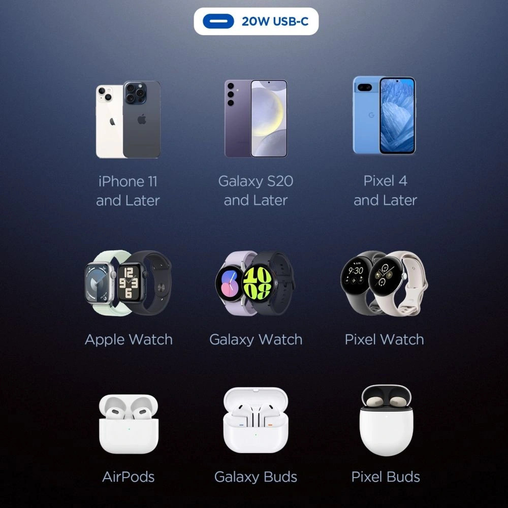 Hurtownia GSM - Síťová nabíječka Spigen Essential EE201EU 1-portová USB-C síťová nabíječka 20W černá - SPN16674 - {ean13} - Hurt