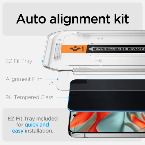 Szkło prywatyzujące Spigen GLAS.tR ez Fit Google Pixel 9 Pro XL Privacy [2 PACK]