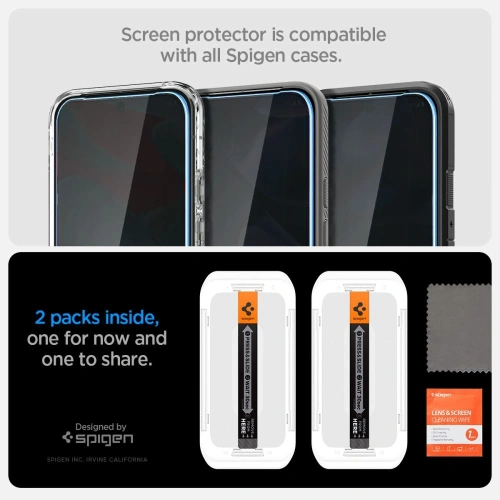 Szkło prywatyzujące Spigen GLAS.tR ez Fit Google Pixel 9 Pro XL Privacy [2 PACK]