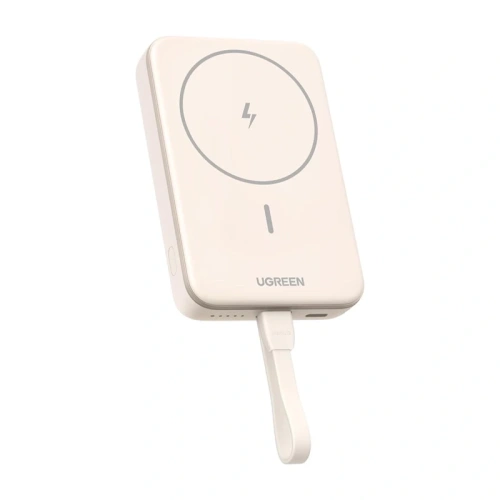 Powerbank magnetyczny 10000mAh UGREEN PB760 PD 20W MagSafe + kabel USB-C (beżowy)