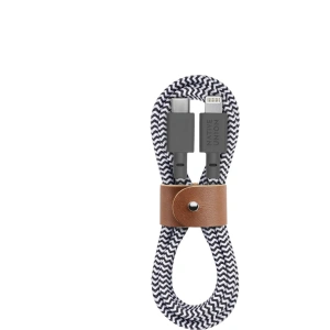 Hurtownia GSM - Kabel Native Union Belt Cable USB-C do Lightning ze skórzanym zapięciem 1,2m (zebra) - NTU023ZEB - {ean13} - Hurt