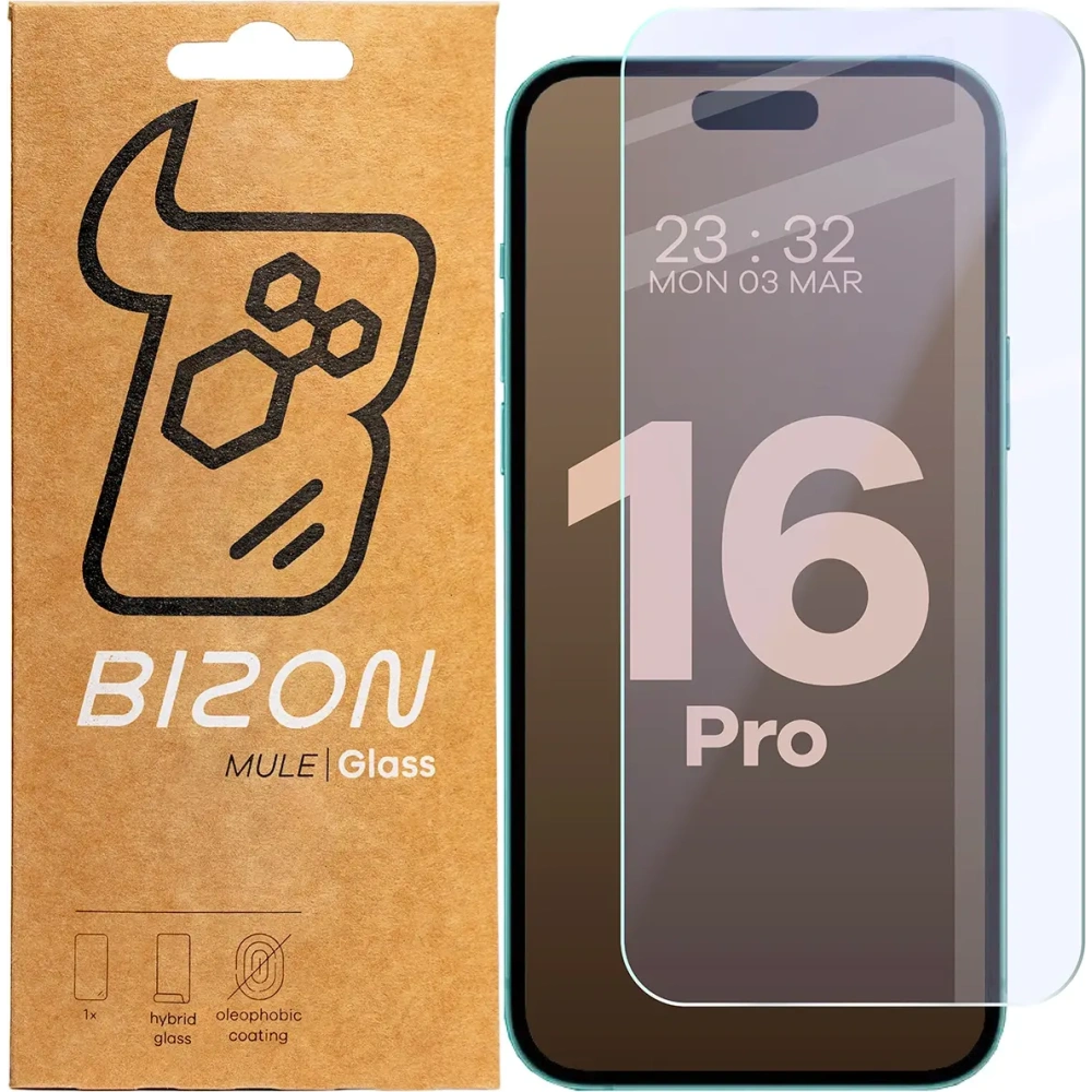 Hurtownia GSM - Elastické hybridní sklo Bizon Glass Mule pro Apple iPhone 16 Pro - BIZ8603 - {ean13} - Hurt