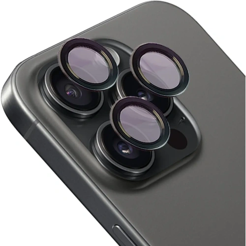 Szkło hartowane na aparat z aplikatorem Bizon Glass Snap Lens do Apple iPhone 15 Pro / 15 Pro Max czarne