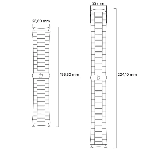 Pasek ze stali nierdzewnej Bizon Strap Watch Aura do Smartwatcha 26 mm czarny