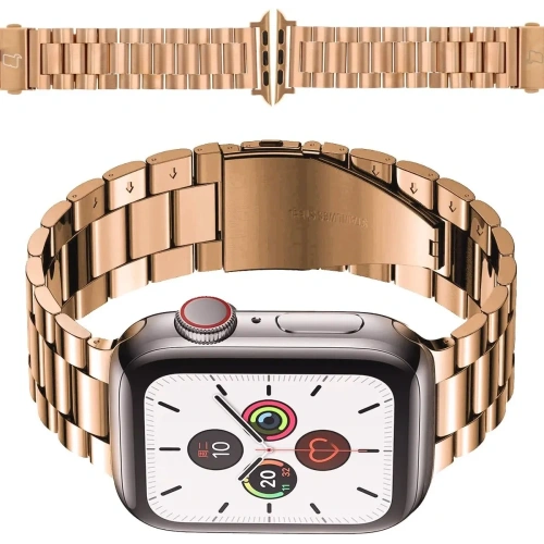 Pasek ze stali nierdzewnej Bizon Strap Watch Aura do Apple Watch 38/40/41mm różowozłoty
