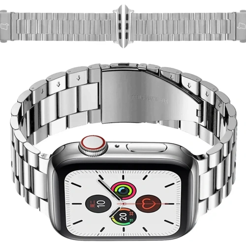 Pasek ze stali nierdzewnej Bizon Strap Watch Aura do Apple Watch 38/40/41mm srebrny