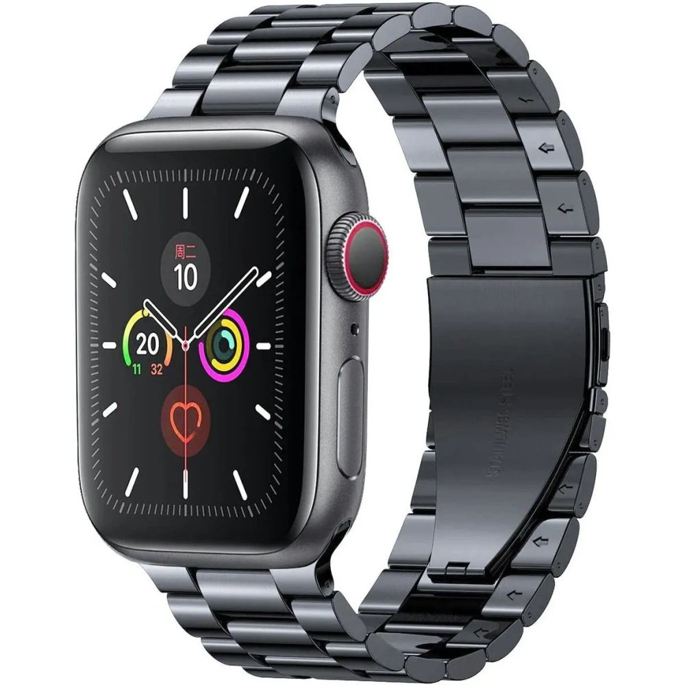 Hurtownia GSM - Pásek z nerezové oceli Bizon Strap Watch Aura do Apple Watch 42/44/45/46/49 mm černý - BIZ8614 - {ean13} - Hurt