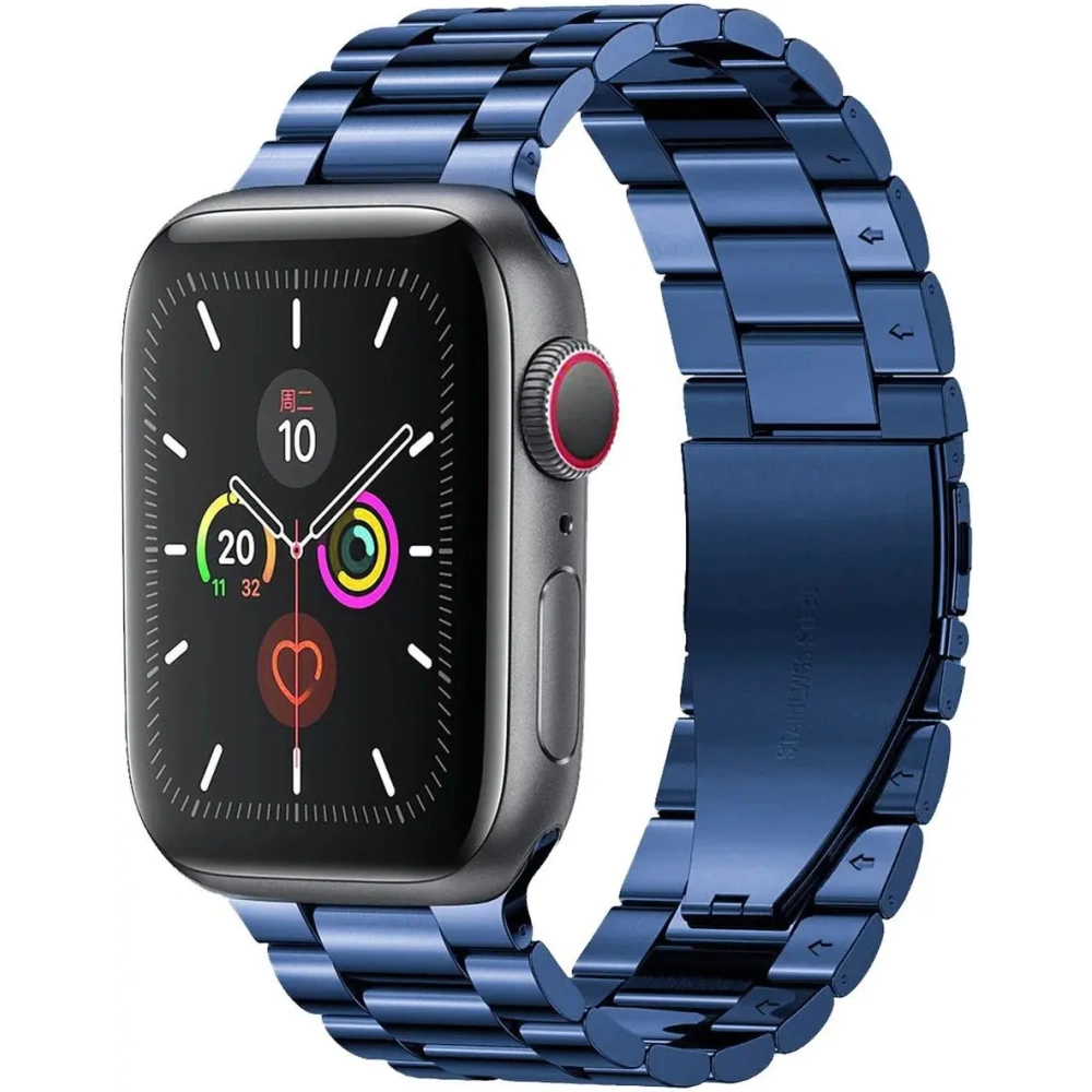 Hurtownia GSM - Pasek ze stali nierdzewnej Bizon Strap Watch Aura do Apple Watch 42/44/45/46/49 mm modrý - BIZ8615 - {ean13} - Hurt