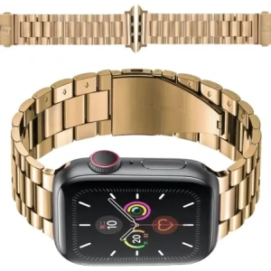 Hurtownia GSM - Pásek z nerezové oceli Bizon Strap Watch Aura do Apple Watch 42/44/45/46/49 mm růžově zlatý - BIZ8616 - {ean13} - Hurt