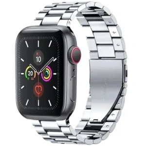 Hurtownia GSM - Pás ze stříbrné nerezové oceli Bizon Strap Watch Aura do Apple Watch 42/44/45/46/49 mm. - BIZ8617 - {ean13} - Hurt