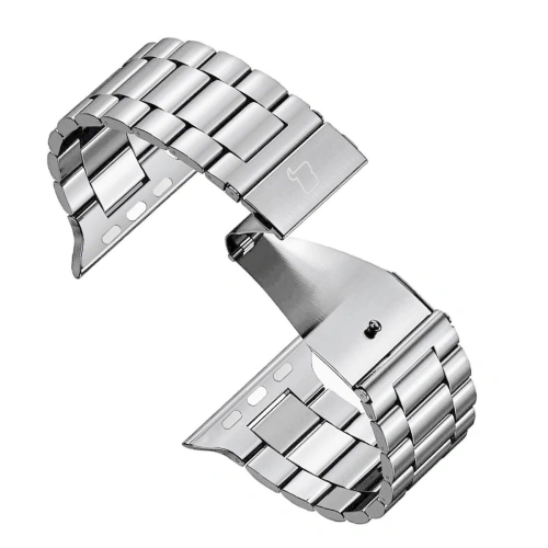Pasek ze stali nierdzewnej Bizon Strap Watch Aura do Apple Watch 42/44/45/46/49 mm srebrny