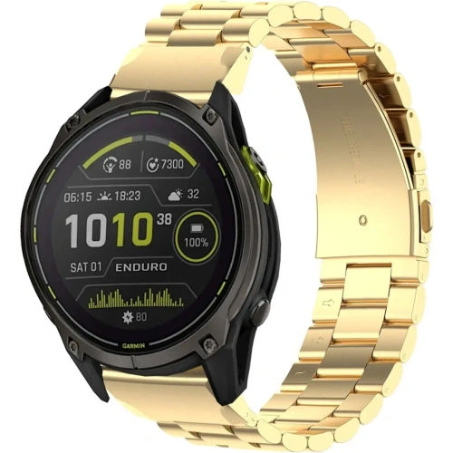 Pasek ze stali nierdzewnej Bizon Strap Watch Aura do Smartwatcha 26 mm złoty