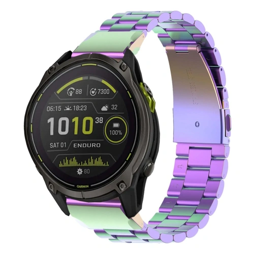 Pasek ze stali nierdzewnej Bizon Strap Watch Aura do Smartwatcha 26 mm tęczowy