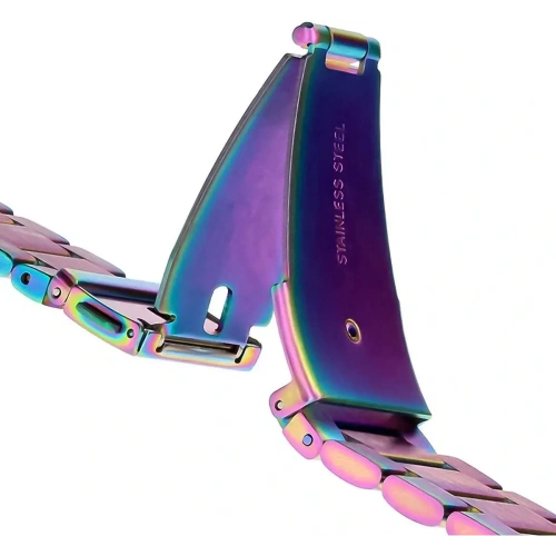 Pasek ze stali nierdzewnej Bizon Strap Watch Aura do Smartwatcha 26 mm tęczowy