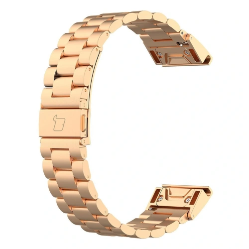 Pasek ze stali nierdzewnej Bizon Strap Watch Aura do Smartwatcha 26 mm różowozłoty