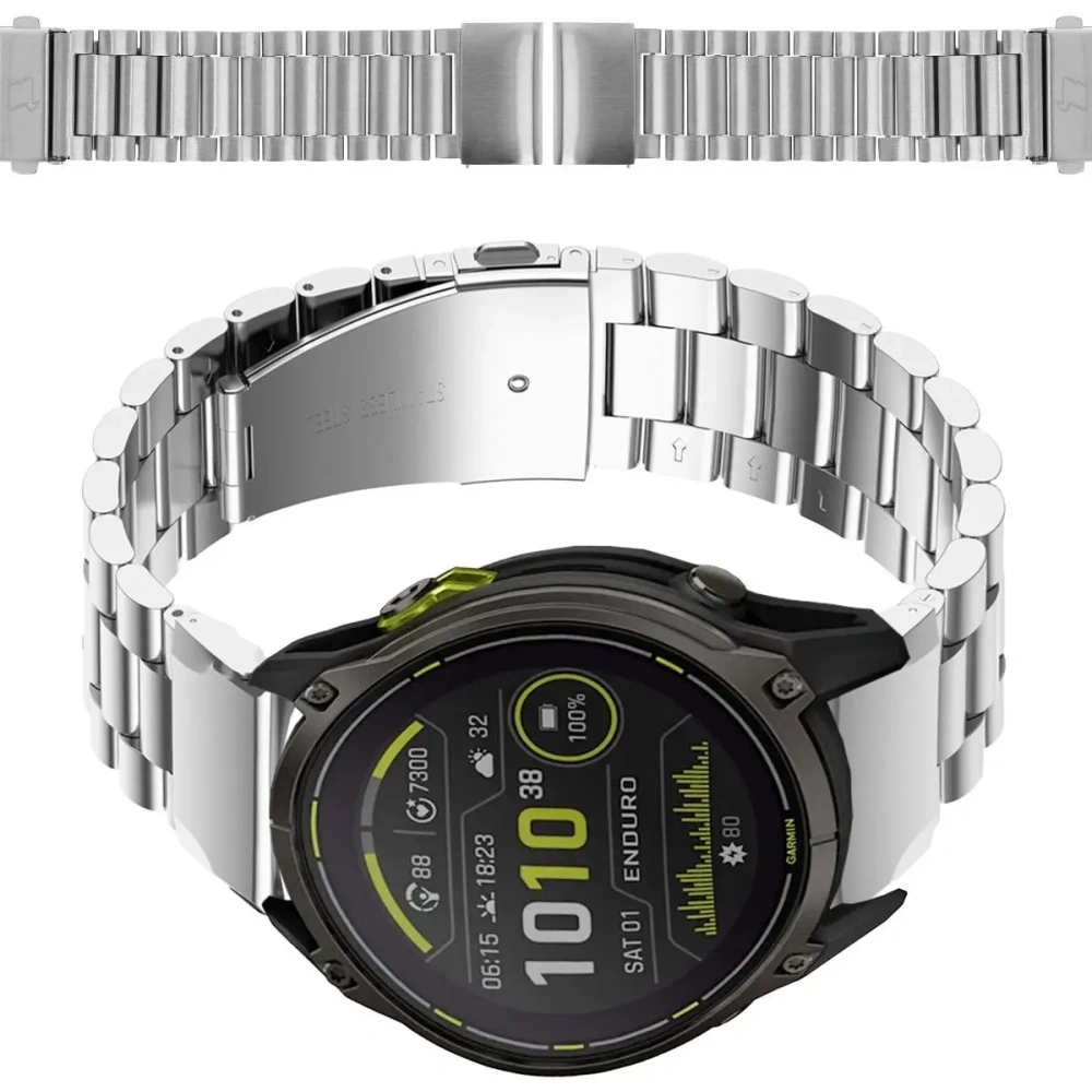 Hurtownia GSM - Pásek z nerezové oceli Bizon Strap Watch Aura pro smartwatch 26 mm stříbrný - BIZ8622 - {ean13} - Hurt
