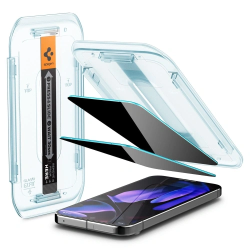Szkło prywatyzujące Spigen GLAS.tR ez Fit Google Pixel 9 / 9 Pro / 10 / 10 Pro Privacy [2 PACK]