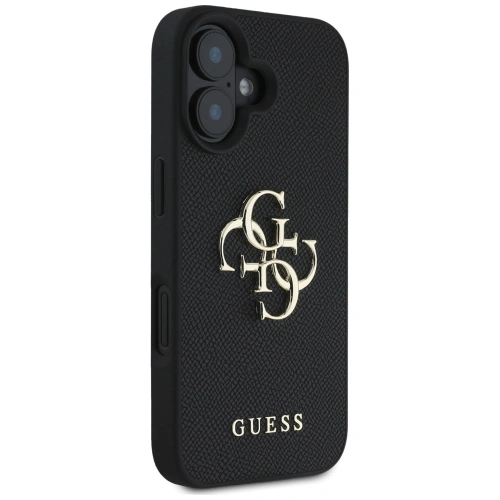 Etui Guess Grained Big 4G Logo Small Classic Logo do Apple iPhone 16 czarny