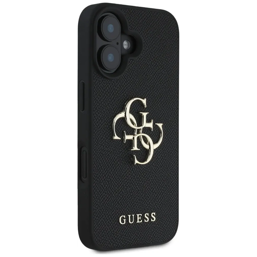 Hurtownia GSM - Guess Grained Big 4G Logó Kicsi Klasszikus Logó Apple iPhone 16 fekete - GUE4364 - {ean13} - Hurt