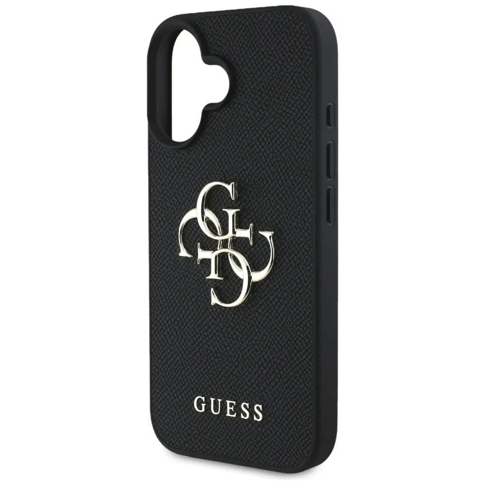 Hurtownia GSM - Guess Grained Big 4G Logó Kicsi Klasszikus Logó Apple iPhone 16 fekete - GUE4364 - {ean13} - Hurt