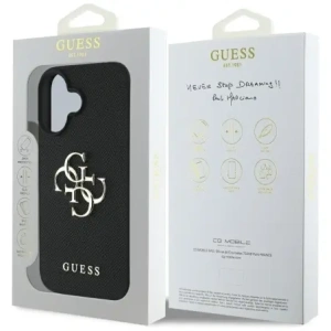 Wholesale Guess Grained Big 4G Logo Small Classic Logo Apple iPhone 16 black - GUE4364 - {ean13} - Hurt