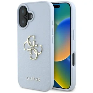 Wholesale Guess Grained Big 4G Logo Small Classic Logo Apple iPhone 16 blue - GUE4365 - {ean13} - Hurt