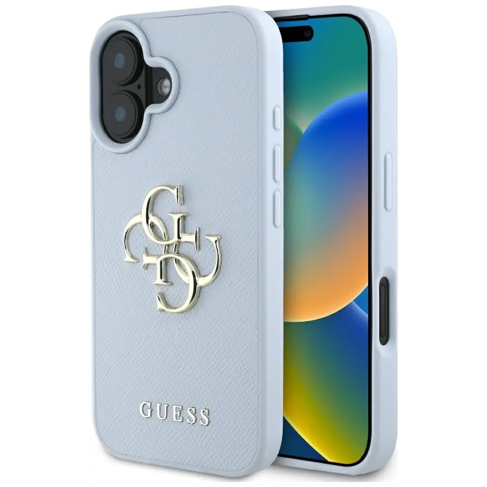 Hurtownia GSM - Etui Guess Grained Big 4G Logo Small Classic Logo do Apple iPhone 16 niebieski - GUE4365 - {ean13} - Hurt