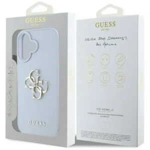 Wholesale Guess Grained Big 4G Logo Small Classic Logo Apple iPhone 16 blue - GUE4365 - {ean13} - Hurt