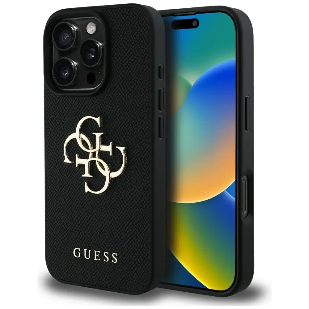 Hurtownia GSM - Guess Grained Big 4G Logo Klein Klassisches Logo Apple iPhone 16 Pro schwarz - GUE4366 - {ean13} - Hurt