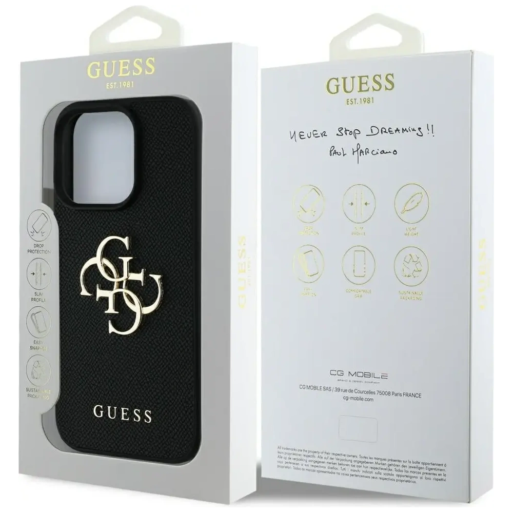 Hurtownia GSM - Etui Guess Grained Big 4G Logo Small Classic Logo do Apple iPhone 16 Pro černé - GUE4366 - {ean13} - Hurt