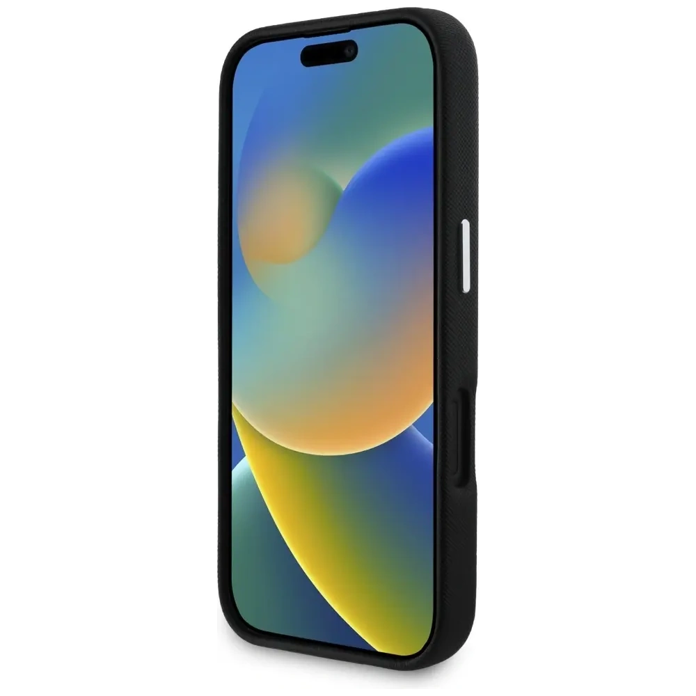 Hurtownia GSM - Karl Lagerfeld Saffiano teljesen burkolt hosszúkás fém logó MagSafe Apple iPhone 16 fekete - KLD21938 - {ean13} - Hurt