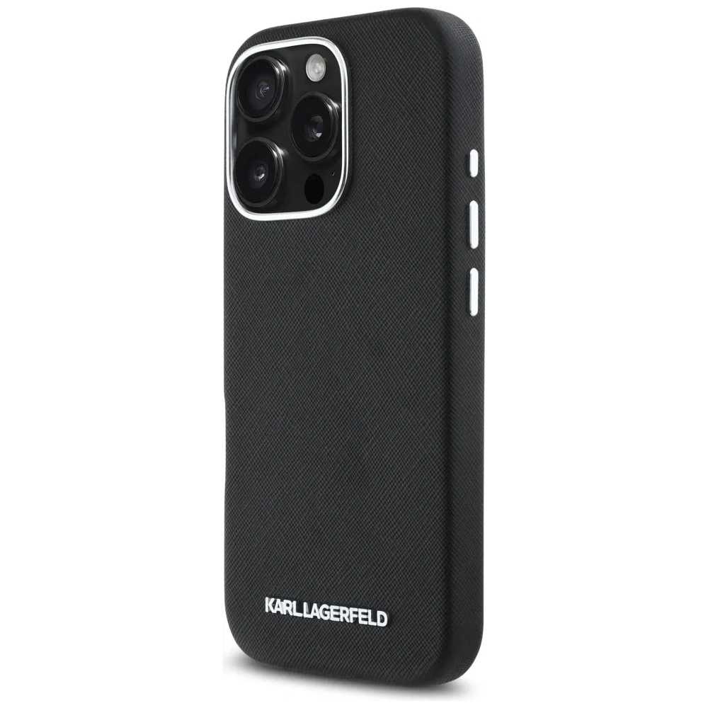 Hurtownia GSM - Karl Lagerfeld Saffiano Vollständig Umhülltes Verlängertes Metall-Logo MagSafe Apple iPhone 16 Pro schwarz - KLD21939 - {ean13} - Hurt