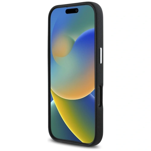 Etui Karl Lagerfeld Saffiano Full Wrapped Elongated Metal Logo MagSafe do Apple iPhone 16 Pro Max czarny