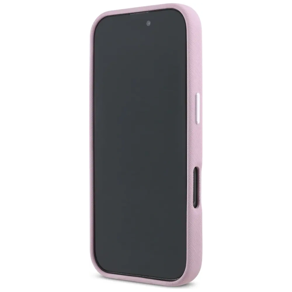 Hurtownia GSM - Karl Lagerfeld Saffiano Teljesen Burkolt Hosszúkás Fém Logó MagSafe Apple iPhone 16 Pro rózsaszín - KLD21942 - {ean13} - Hurt