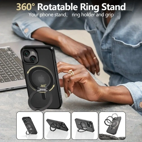 Etui Tech-Protect Magring MagSafe Apple iPhone 16e Matte Black