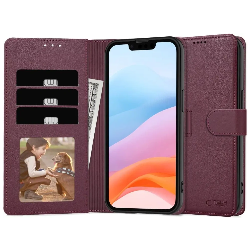 Hurtownia GSM - Etui z klapką Tech-Protect Wallet Apple iPhone 16e Mulberry - THP3929 - {ean13} - Hurt