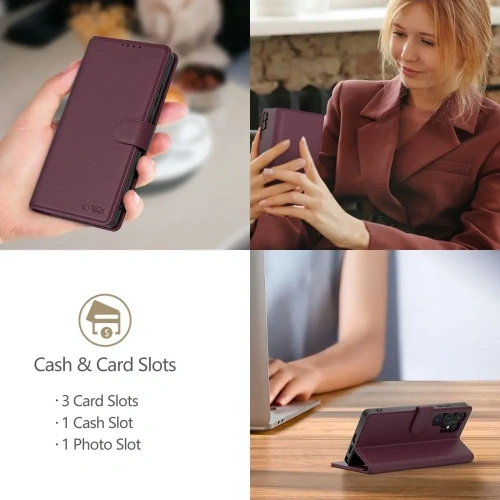 Etui z klapką Tech-Protect Wallet Apple iPhone 16e Mulberry
