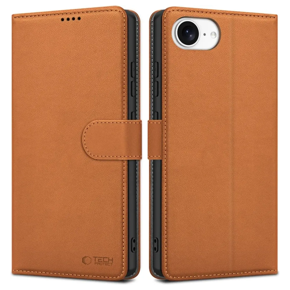Hurtownia GSM - Etui z klapką Tech-Protect Wallet Apple iPhone 16e Saddle Brown - THP3930 - {ean13} - Hurt