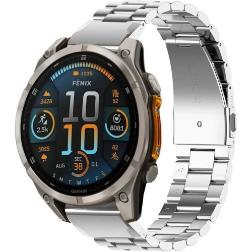 Pasek ze stali nierdzewnej Bizon Strap Watch Aura do Smartwatcha 22mm srebrny
