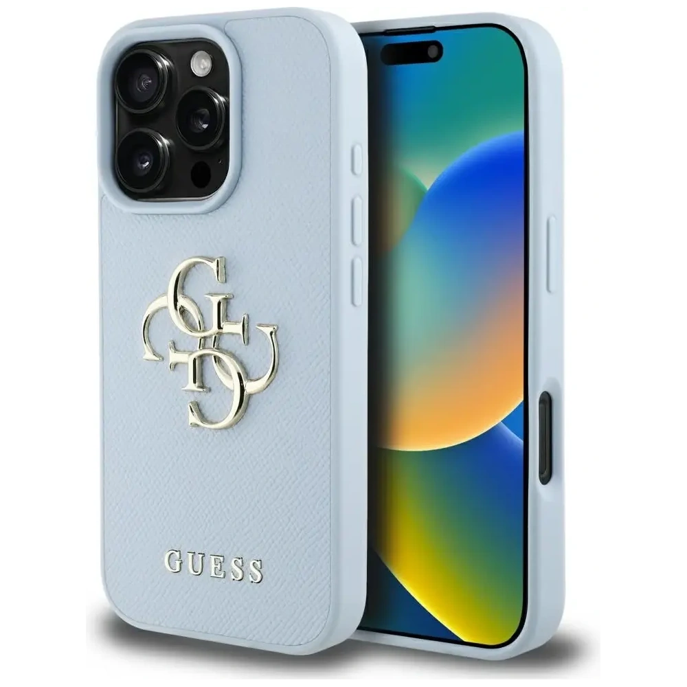 Hurtownia GSM - Etui Guess Grained Big 4G Logo Small Classic Logo do Apple iPhone 16 Pro modré - GUE4371 - {ean13} - Hurt