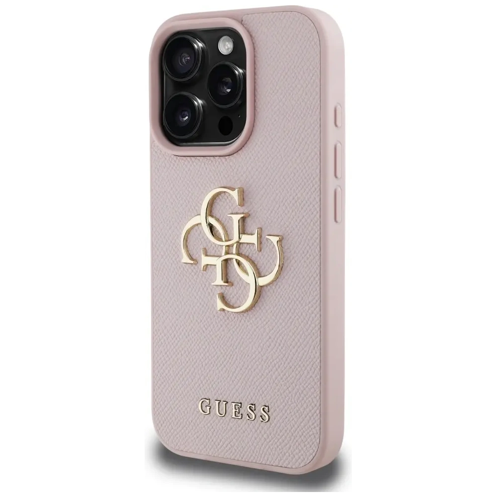 Hurtownia GSM - Guess Logo mic clasic Grained Big 4G Apple iPhone 16 Pro roz - GUE4372 - {ean13} - Hurt