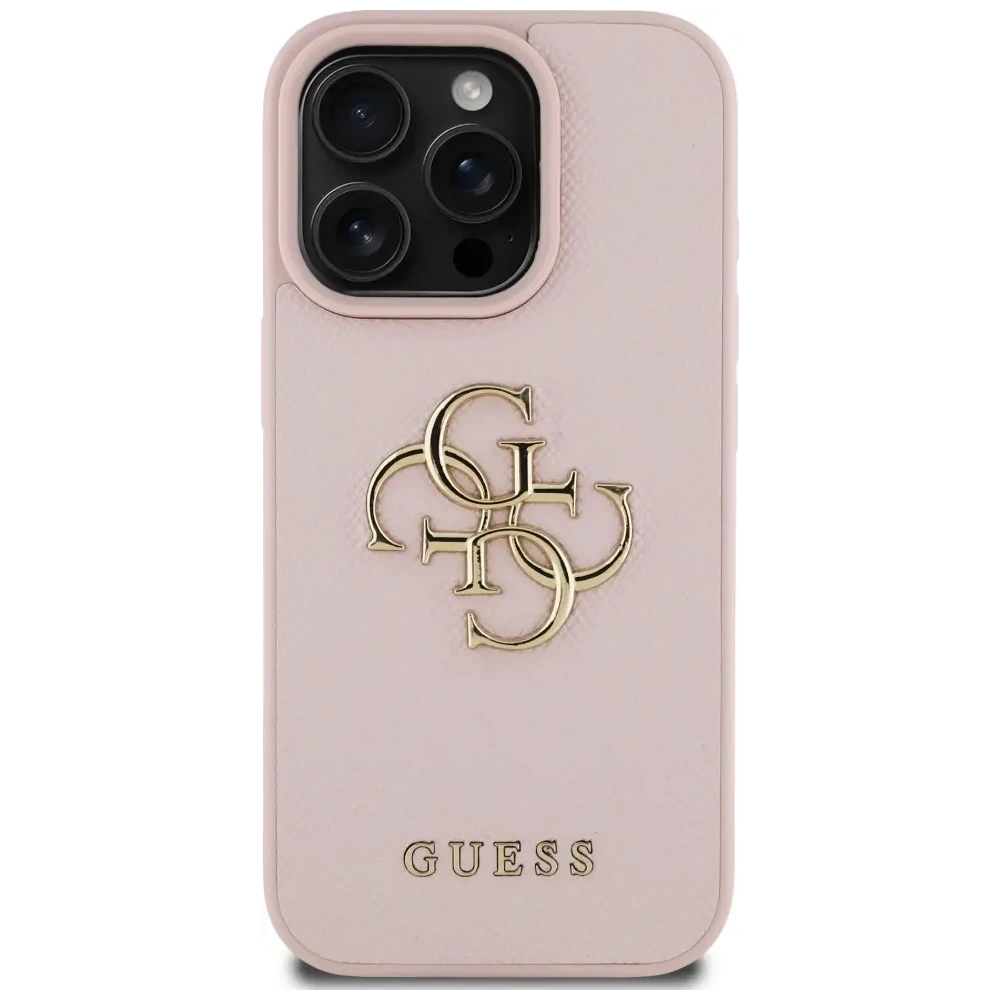 Hurtownia GSM - Guess Logo mic clasic Grained Big 4G Apple iPhone 16 Pro roz - GUE4372 - {ean13} - Hurt